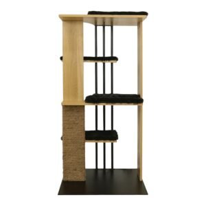 Modern Cat Tree with Scratching Post LED Lighting Perch Platforms