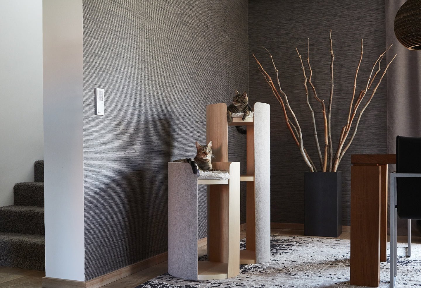 Modern Torre Cat Scratching Post With Cushion- Natural - Image 4